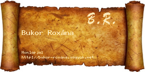 Bukor Roxána névjegykártya
